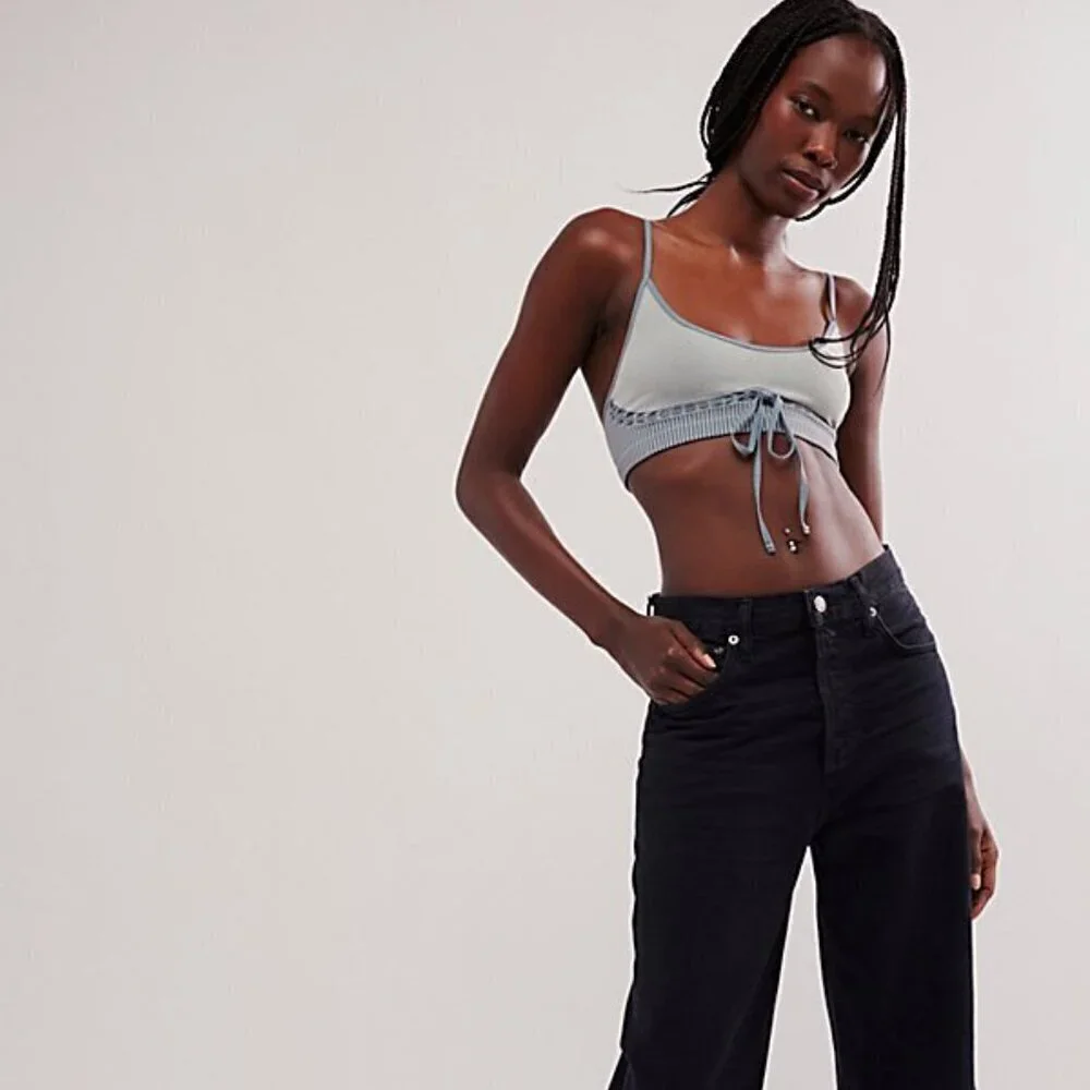 NWT Free People Intimately Candy Ribbon Blue Bralette